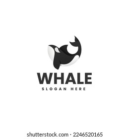 Vector Logo Illustration Whale Gradient Colorful Style