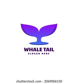 Vektorlogo Illustration Whale Tail Farbverlauf-Stil.