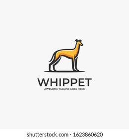 Vector Logo Illustration Whippet pose Mascot Cartoon