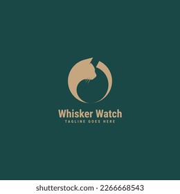 Vektorgrafik-Logo-Illustration Whisker Watch Silhouette-Stil.