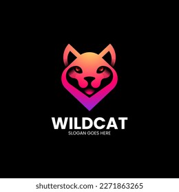 Vector Logo Illustration Wildcat Gradient Colorful Style