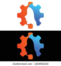 Vector logo illustration wings beautiful setting colorful style