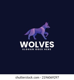 Logo Colorful Wolf Gradient