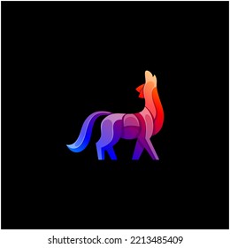 colorful wolf style logo