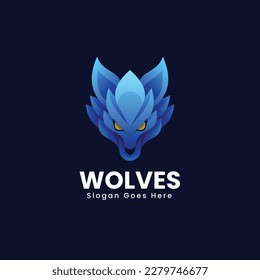 Colorful Vector Wolves Illustration