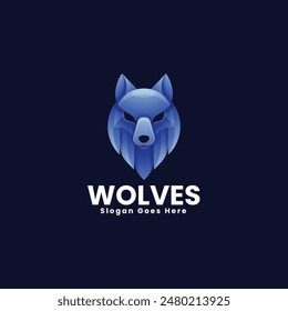 Vector Gradient Wolves Style