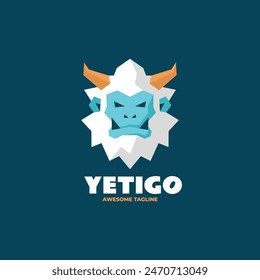 Vector Logo Illustration Yeti Flat Modern Style.