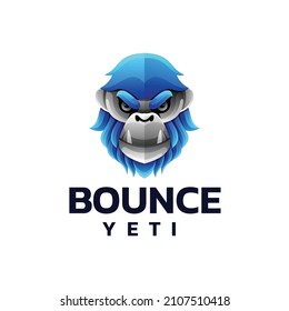 Vector Logo Illustration Yeti Gradient Colorful Style.