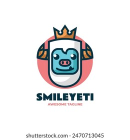 Vector Logo Illustration Yeti Simple Mascot Style.