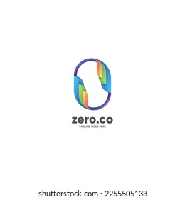 Vector Logo Illustration Zero Gradient Colorful Style.