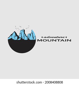 Vector logo ilustration art logo mountain simple good for outdoor