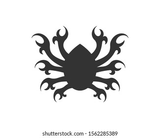 Vector logo with the image of an abstract crab
