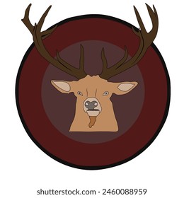 vector logo with an image of an antlered deer head
