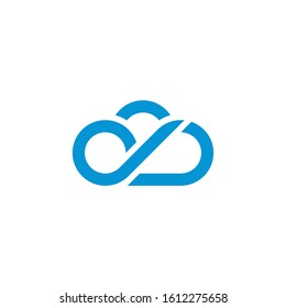 vector logo image of a blue cloud