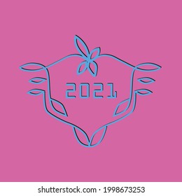 Vector logo with the image of a bull-the symbol of 2021