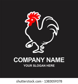 Vector logo image of an cock on black background - Vector