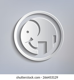 Vector logo with the image of an elephant. 