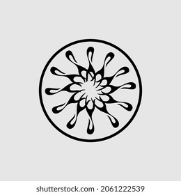 vector logo image illustration of flowers combining like an attractive wheel