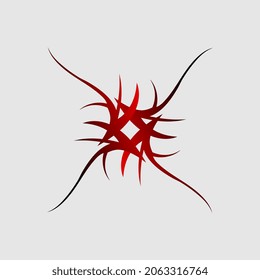 vector logo image illustration material for a unique and attractive combination of tattoos such as red and black flowers