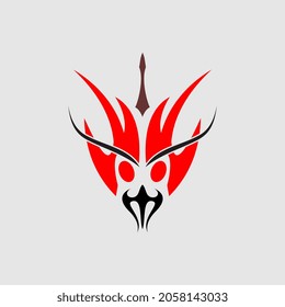 vector logo image illustration for a unique face-shaped tattoo