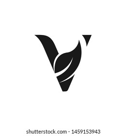 vector logo image letter V in black and white