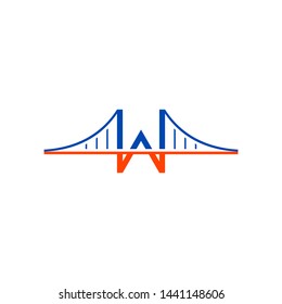 vector logo image letter W bridge