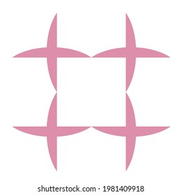 Vector logo image using geometric shapes (square, triangle, circle, oval, hemisphere)