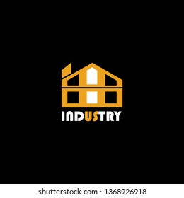 vector logo, industry. with elegant factory forms and industry writing. unique, attractive, modern, minimalist, simple