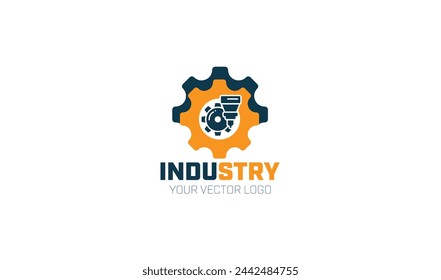 vector logo, industry. with lines shaped like factory
