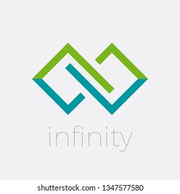 Vector logo infinite. Mountain and countryside concept