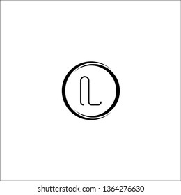 Vector logo initial L. frame circle ring.