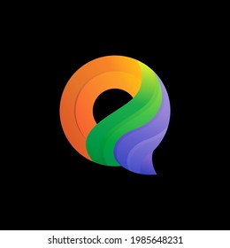 Vector Logo Initial Letter Q with gradient colorful