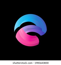 Vector Logo Initial Letter S with gradient colorful