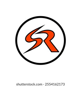 Vector logo of initial letters "SR" inside a circle. Ideal for branding and corporate identity.