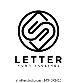 vector logo initial "s" minimalist abstract
