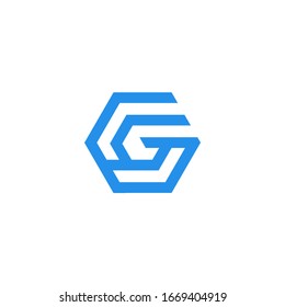 vector logo with the initials "G" which is clean, unique and simple