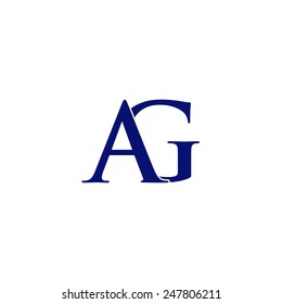 Vector logo with initials of letter A and letter G