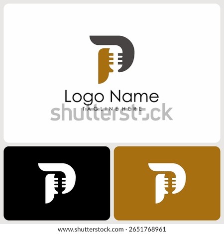 vector logo for the initials P podcast. logo templates
