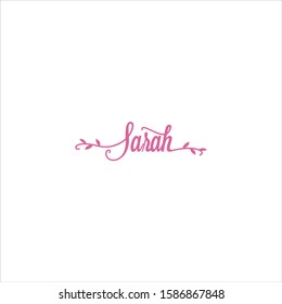 vector logo with the initials "Sarah" with modern and unique shapes and soft