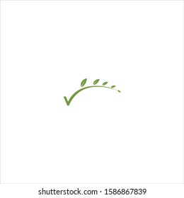 vector logo with the initials "V" with a modern and unique leaf shape