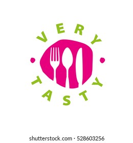 vector logo with the inscription very tasty