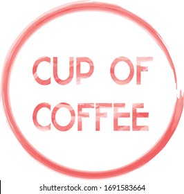 vector logo inscription in watercolor style for coffee shop, cups, stickers on a white background