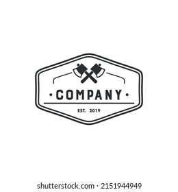 Vektorlogo-Inspiration. Logo-Vorlage für Axt