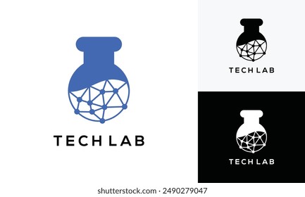 Vector logo inspiration Technology laboratory glass tube.	