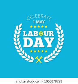 Vector logo. International Labor Day. Labor day. The first of May.Greeting card