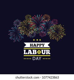 Vector logo. International Labor Day. Labor day. The first of May.Greeting card