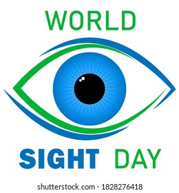 Vector logo for International Ophthalmology Day World Sight Day annually indicating the importance of ophthalmology in human health. All elements are isolated.