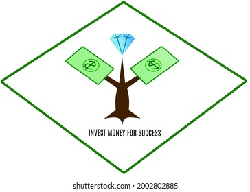 Vector logo invest money make success