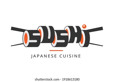 Vector logo of Japanese cuisine for website, cafe, restaurant.