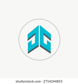 Logotipo de Vector JG letras espalda con espalda 